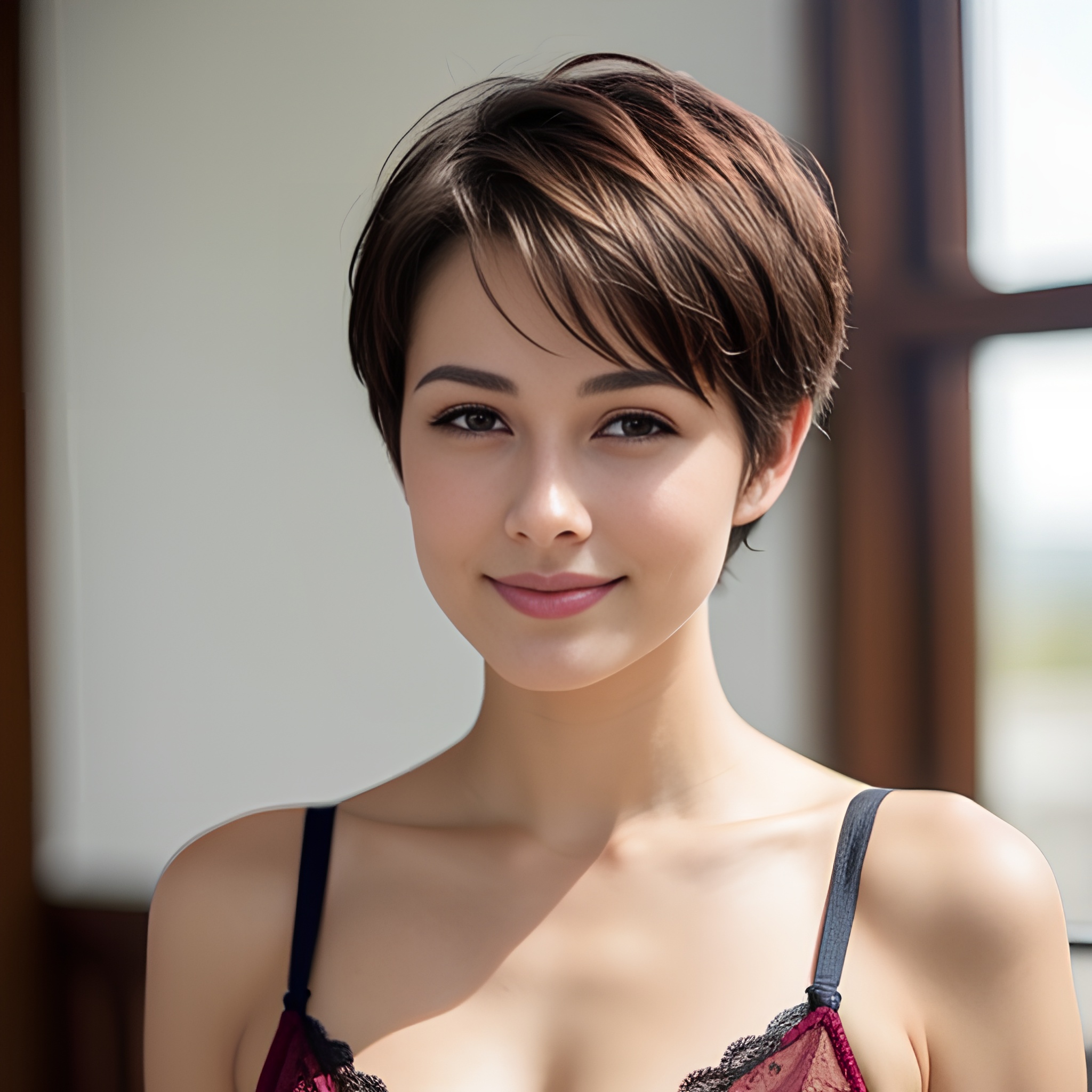 pixie haircut lingerie