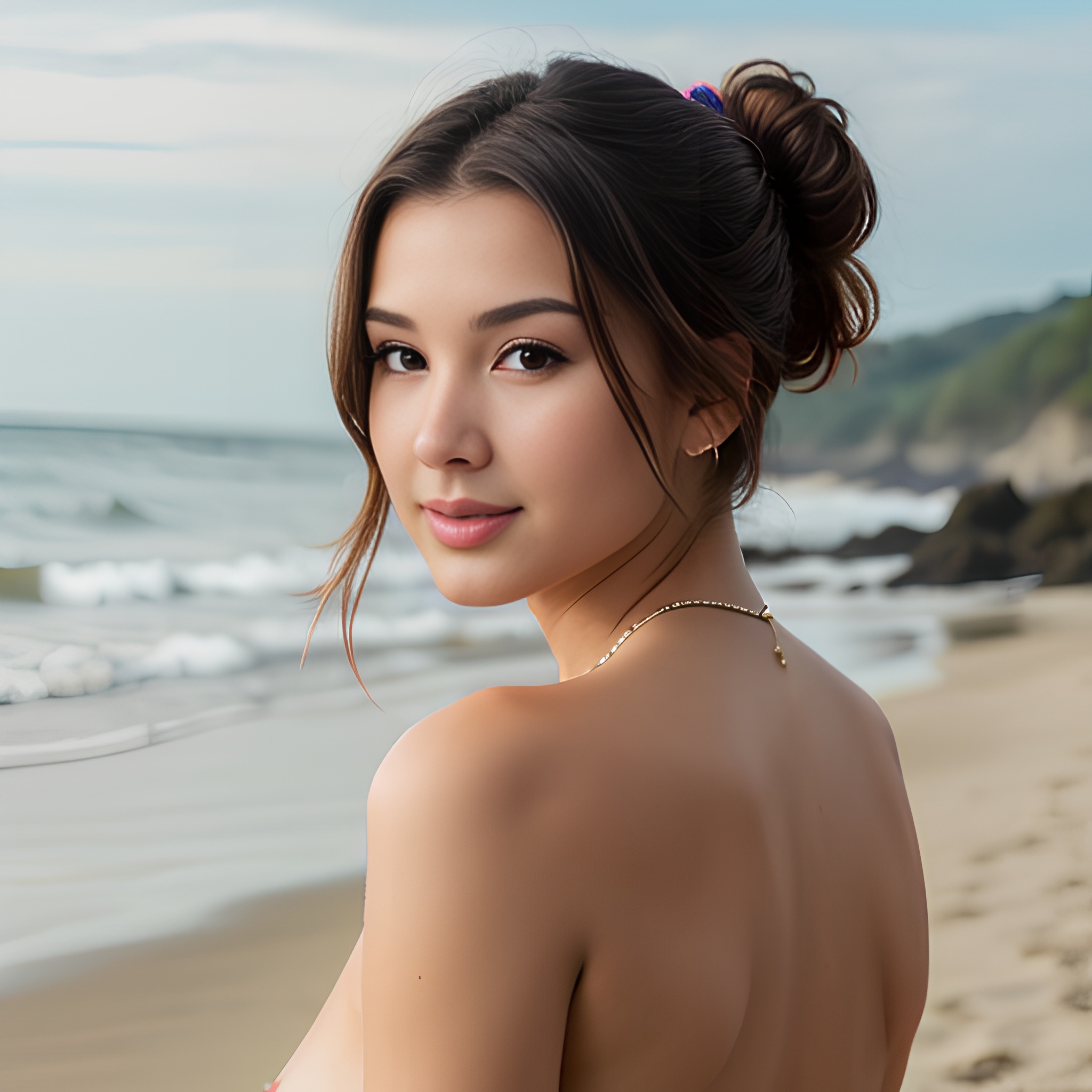 ponytail haircut beach