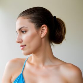 ponytail haircut bikini