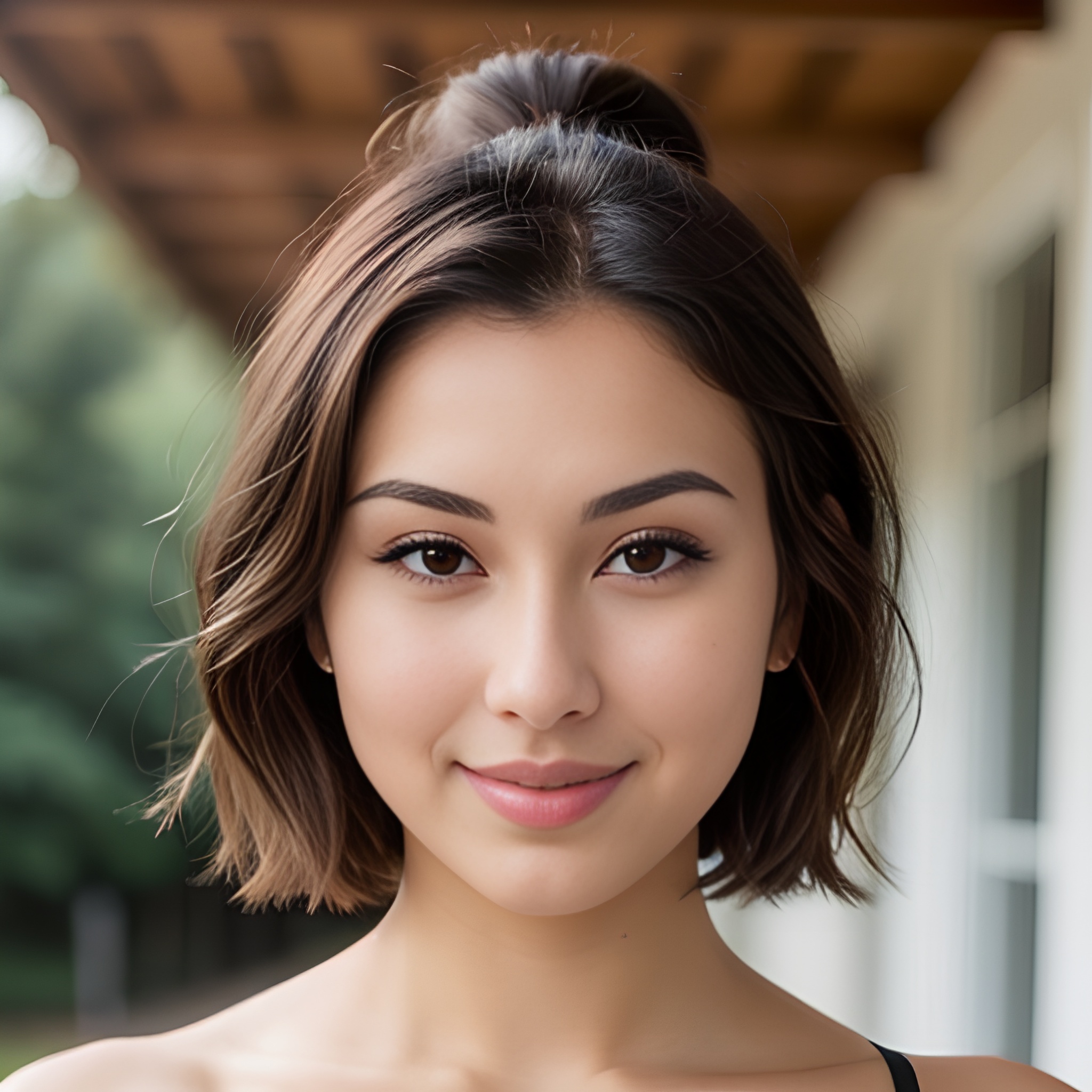 ponytail haircut blowjob front