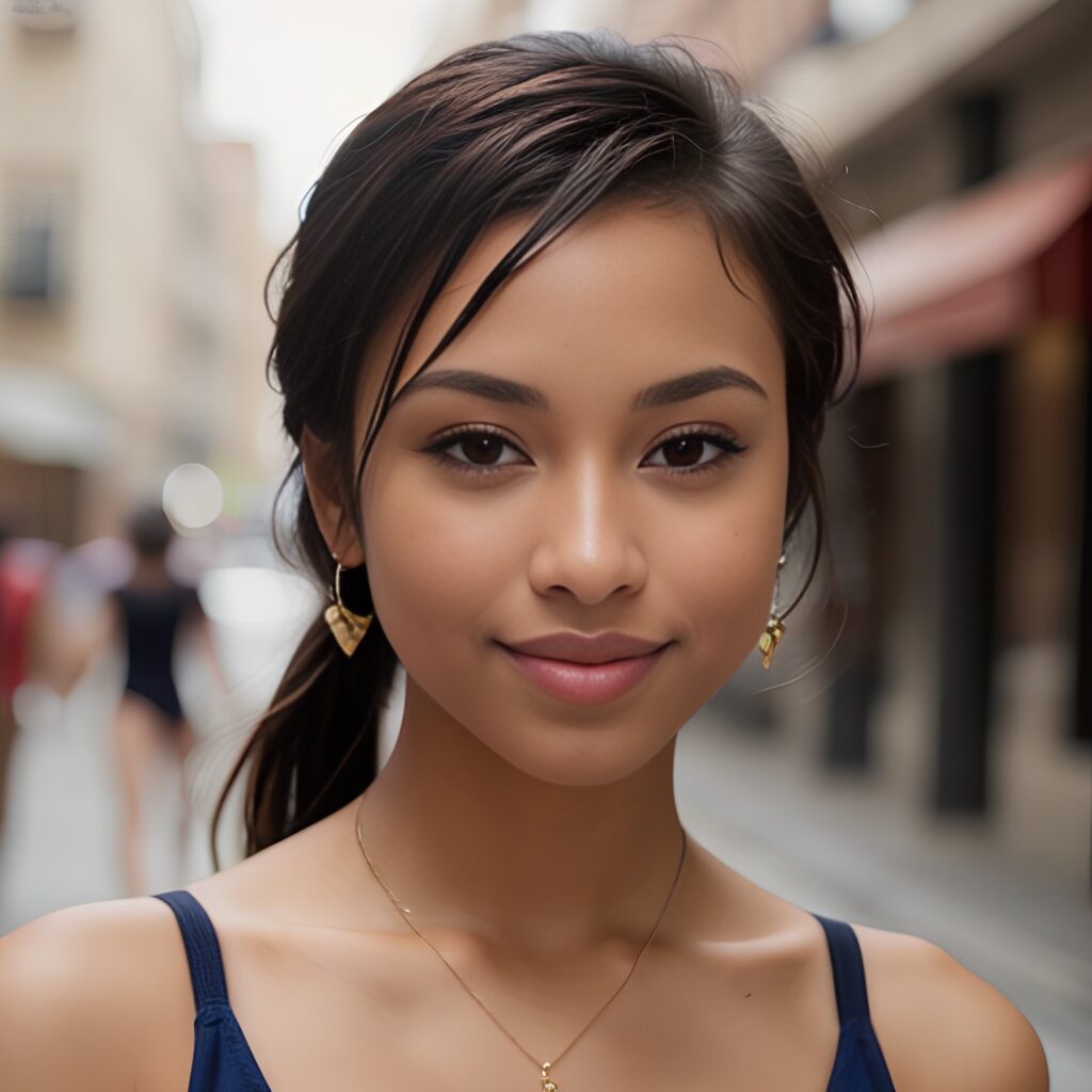 ponytail haircut close street bikini 