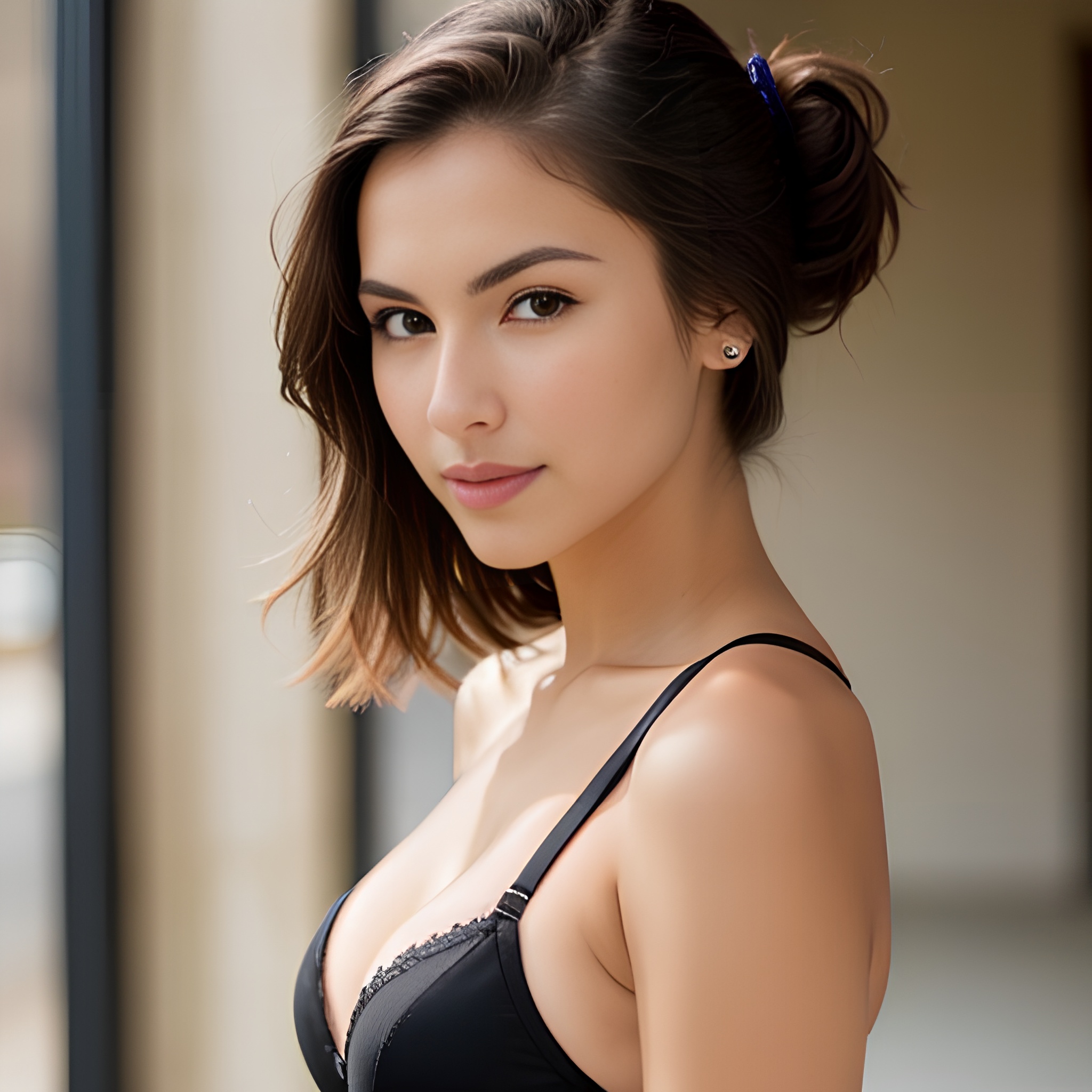 ponytail haircut side bra