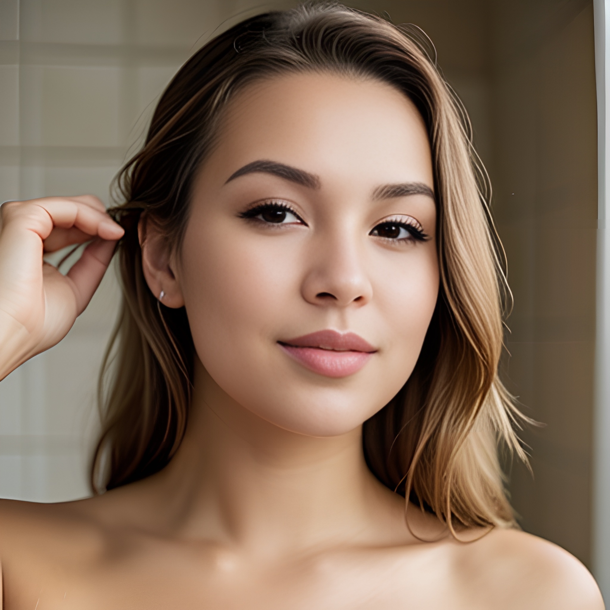 shower ponytail haircut close