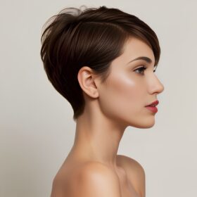 side lipstick pixie haircut