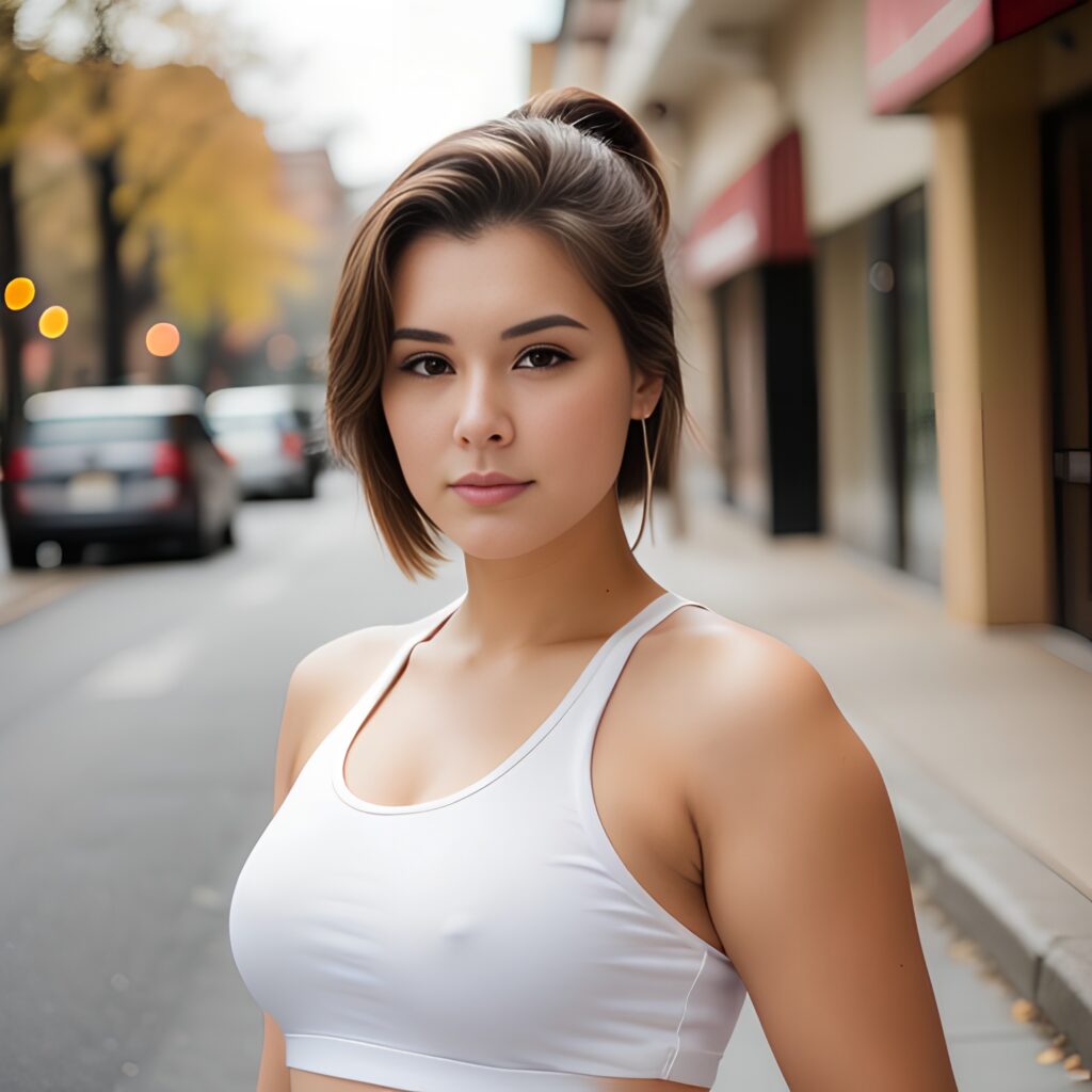 street ponytail haircut yoga pants 