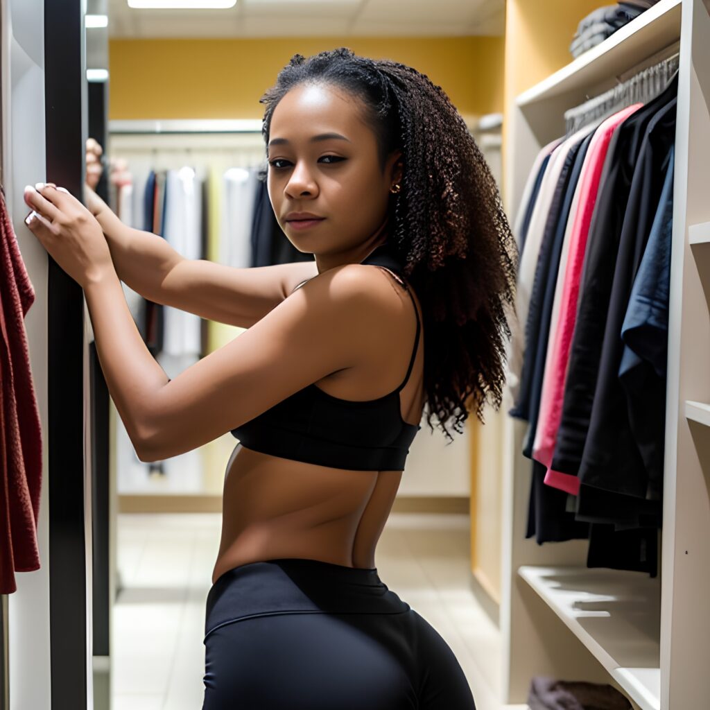 yoga pants changing room 