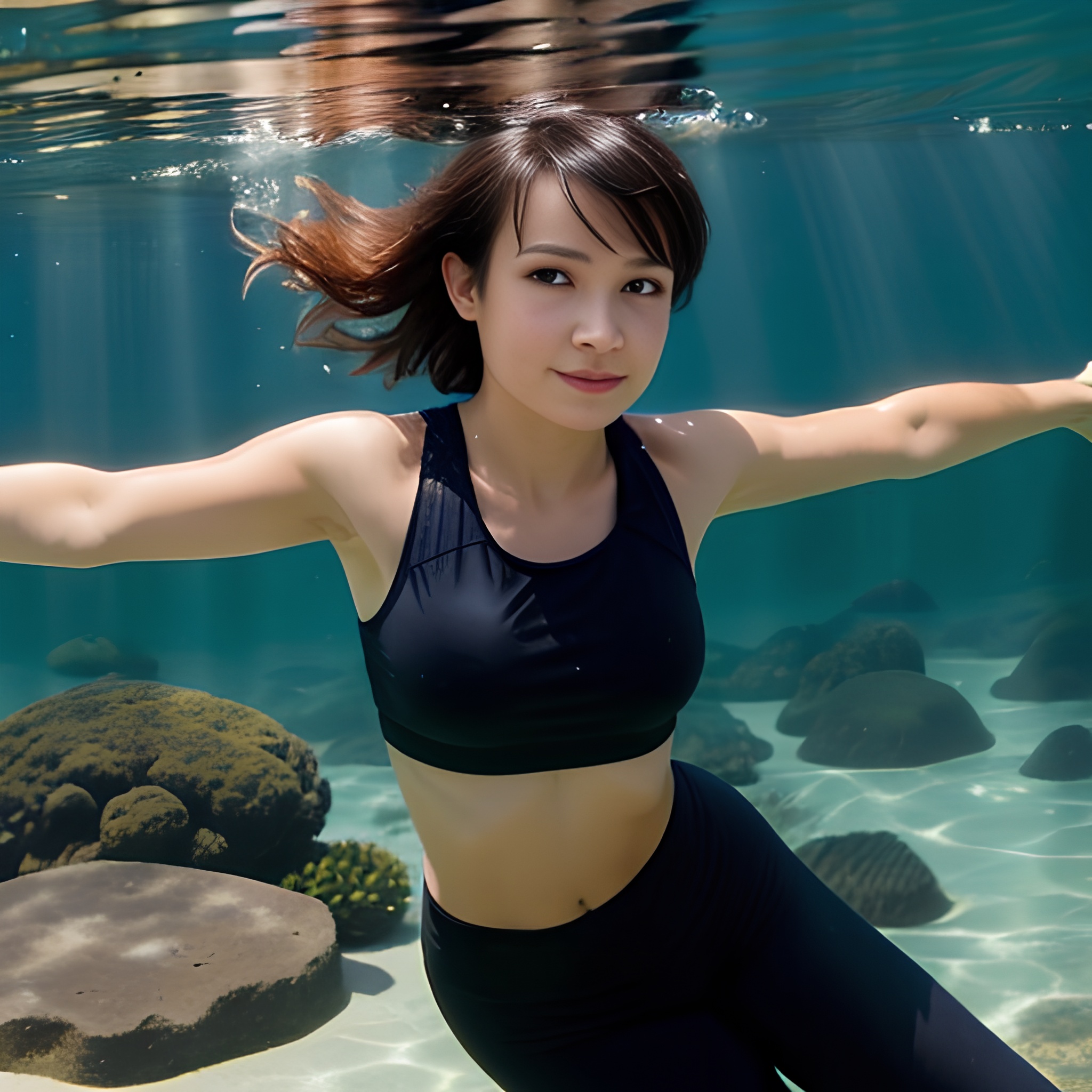yoga pants underwater