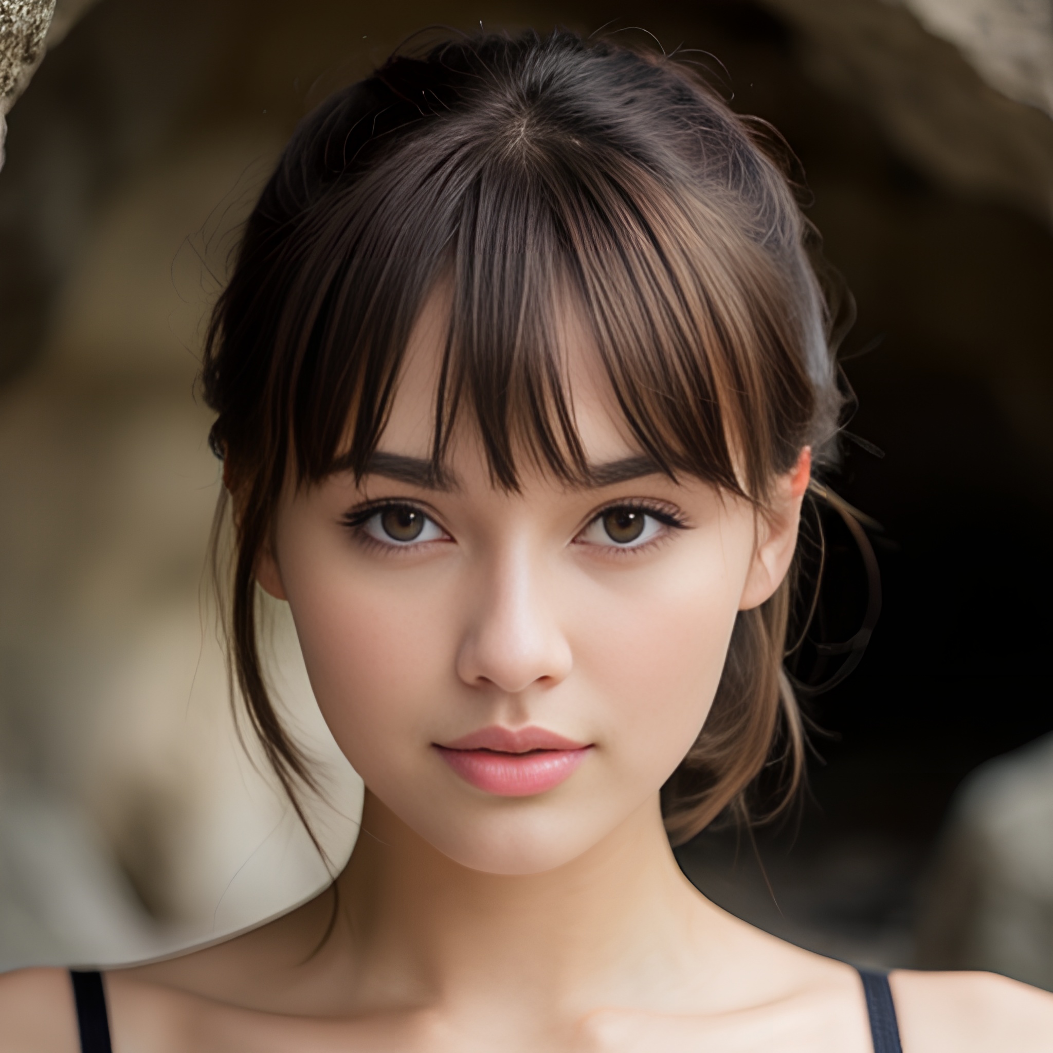 bangs hair close cave 