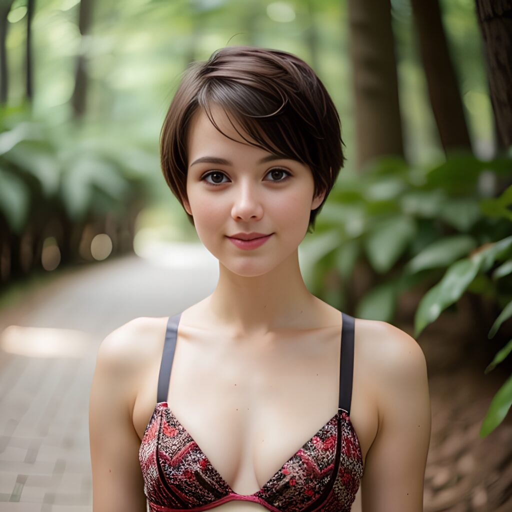 bikini bra pixie haircut 