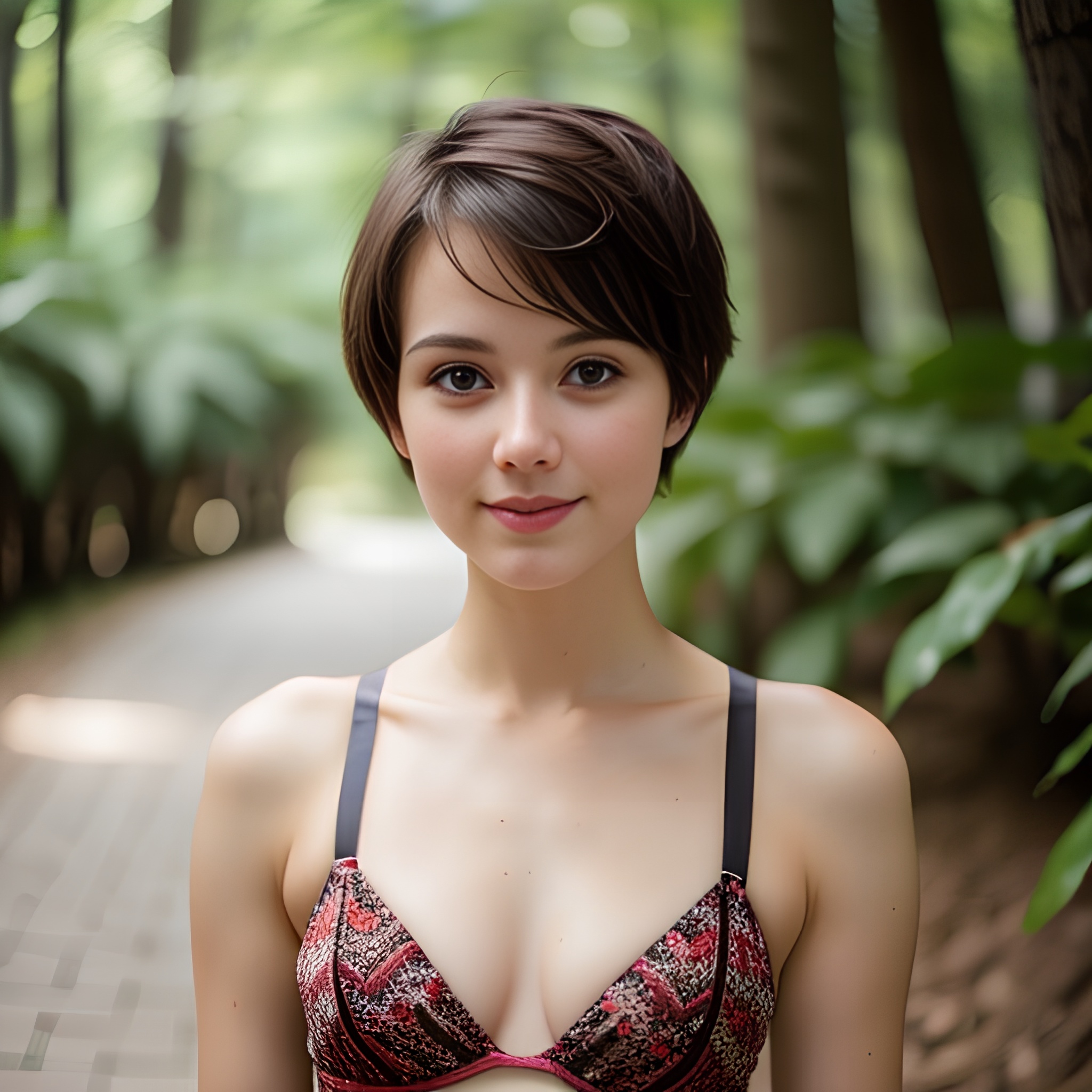 bikini bra pixie haircut