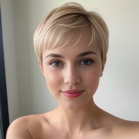 blowjob lipstick pixie haircut