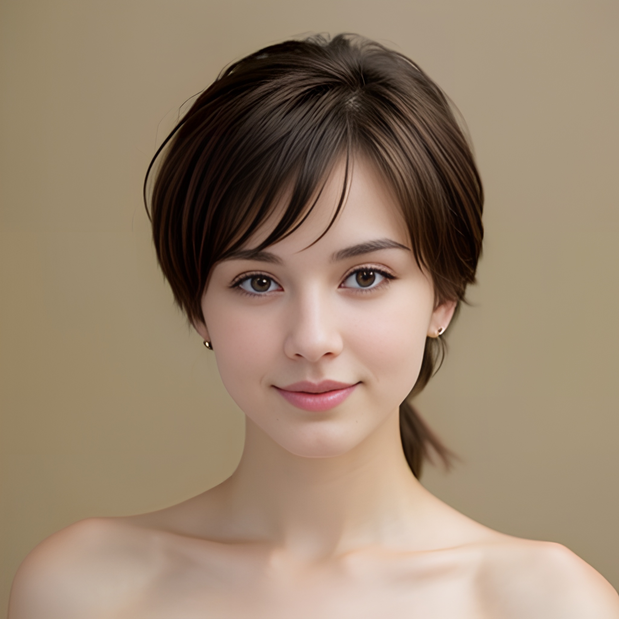 front ponytail haircut cum on body