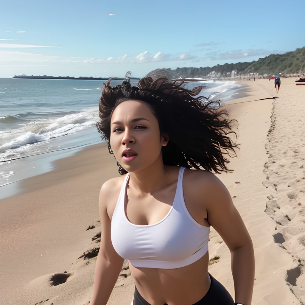 messy hair beach yoga pants 