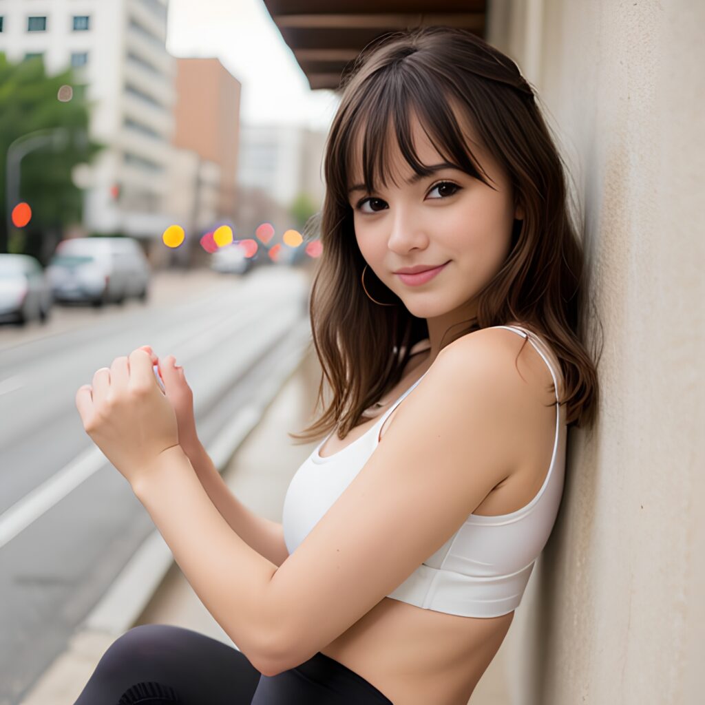 messy hair yoga pants 