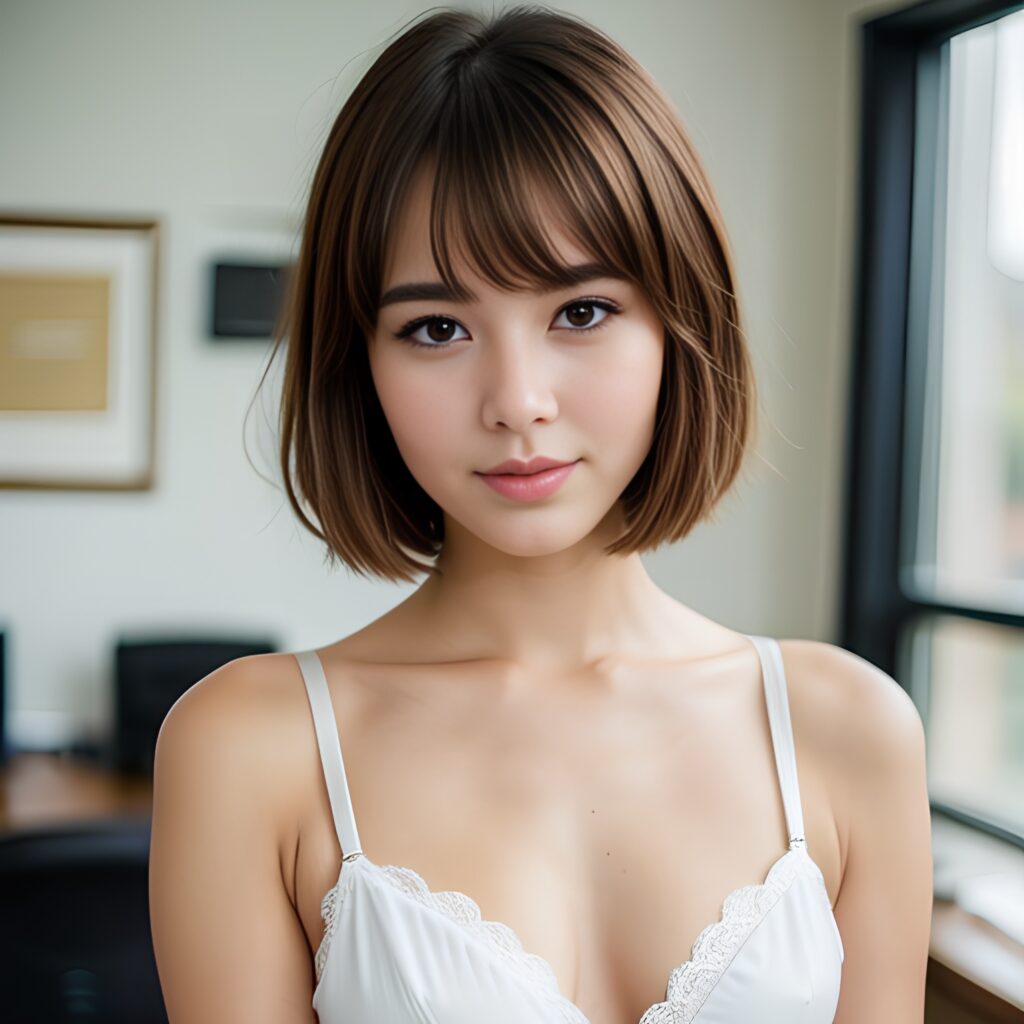 office lingerie pixie haircut 