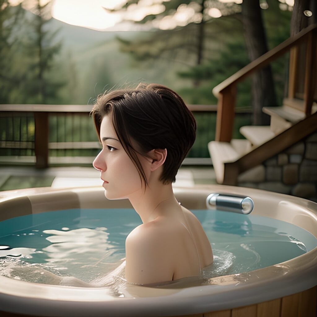 pixie haircut hot tub 