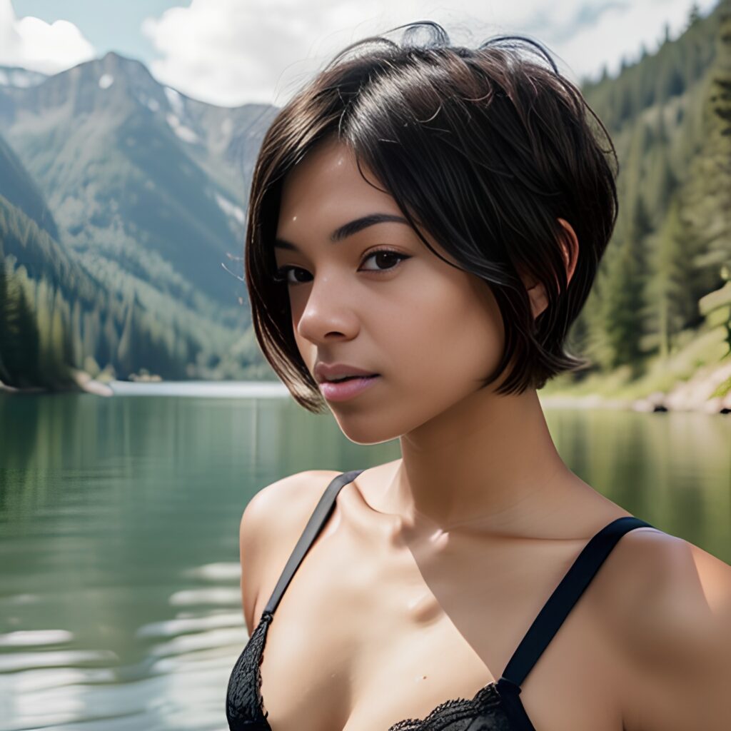 pixie haircut lake push up bra 