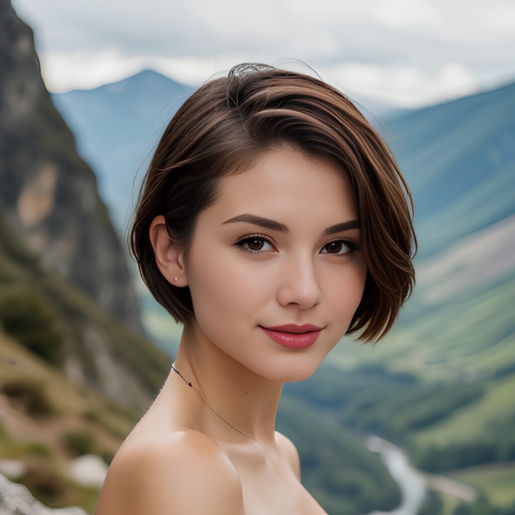 pixie haircut mountains side 