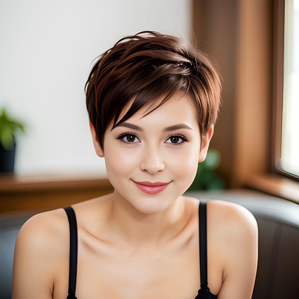 pixie haircut push up bra 