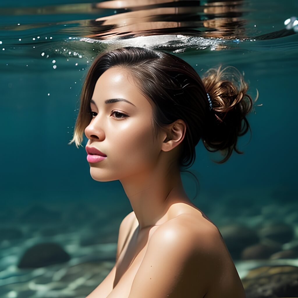 ponytail haircut underwater 