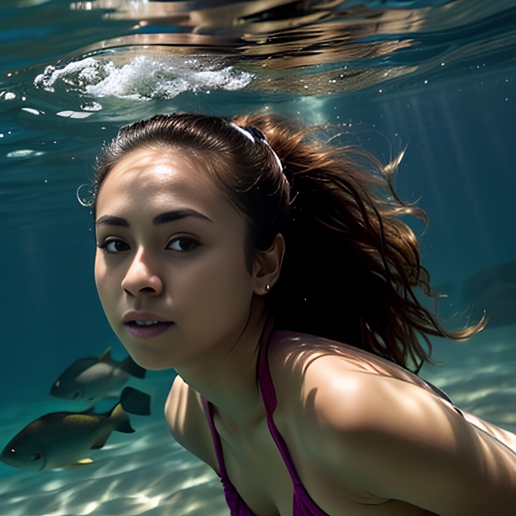 side bikini underwater 