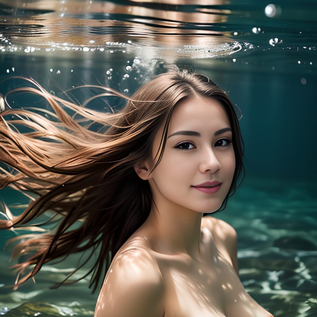 underwater messy hair 