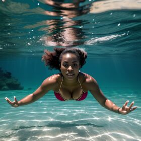 underwater topless bikini darker skin