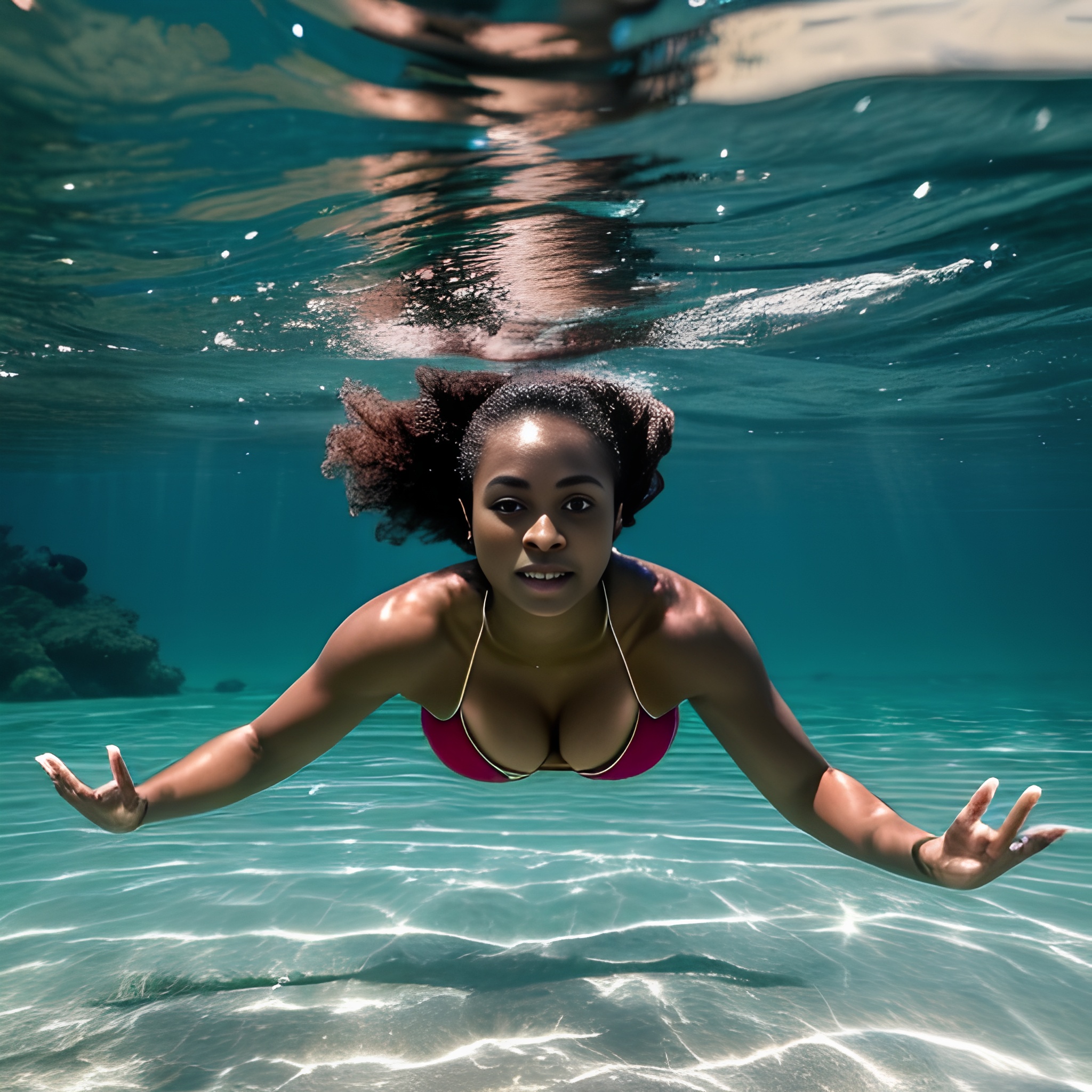 underwater topless bikini darker skin 