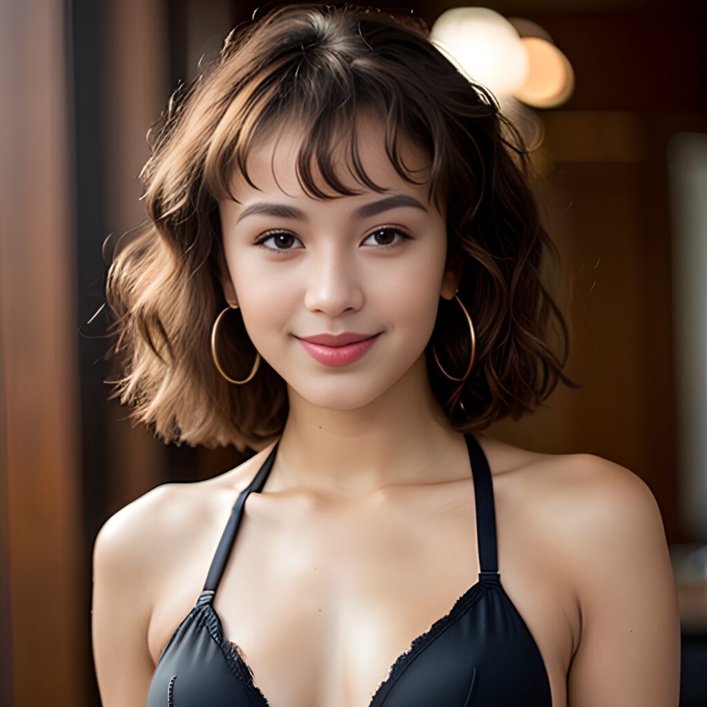 bangs hair bikini bra 