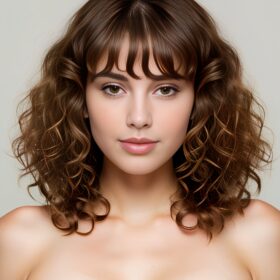 bangs hair curly hair