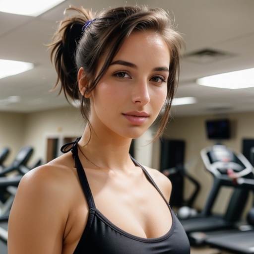 bikini ponytail haircut gym 