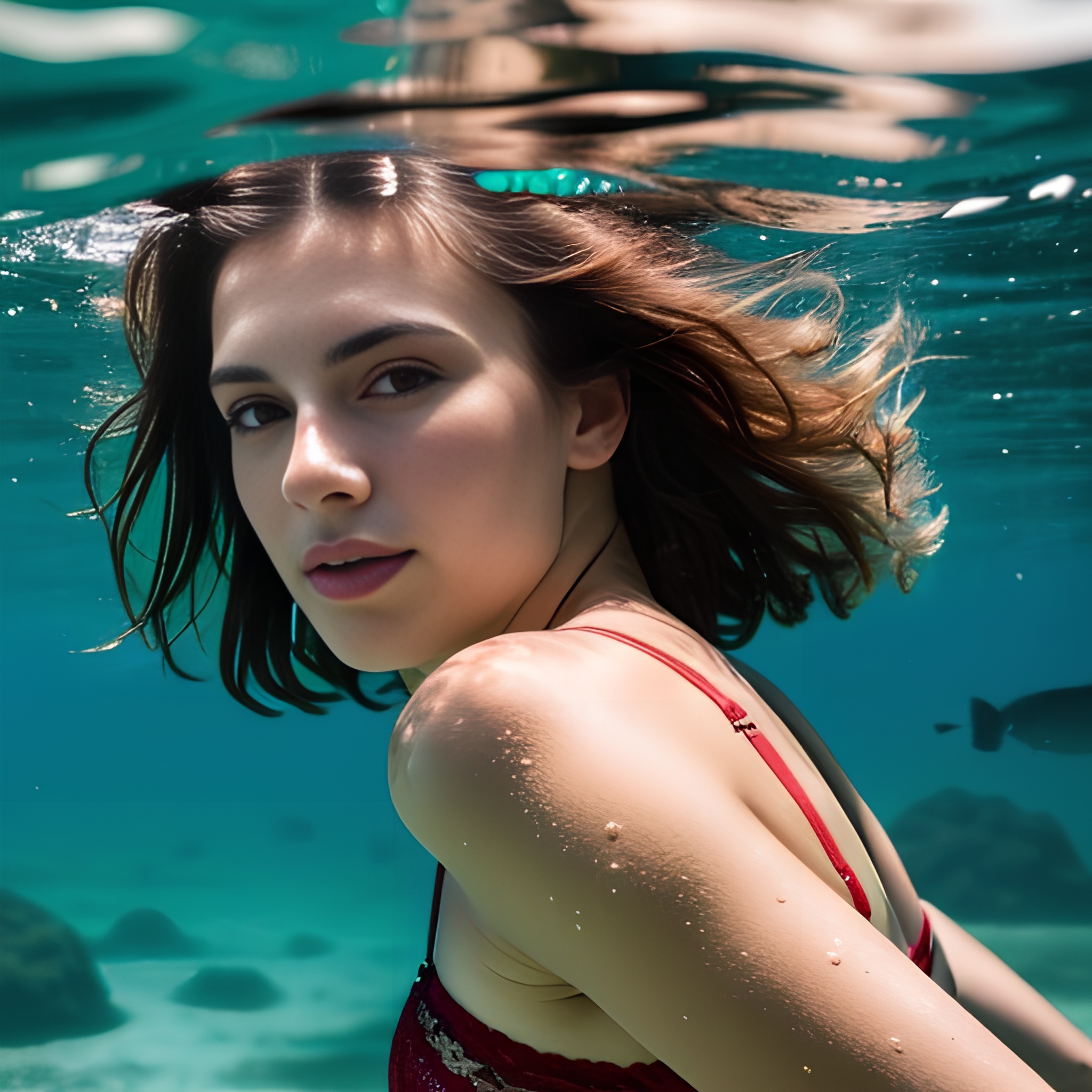 close bra underwater 