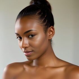 darker skin close ponytail haircut