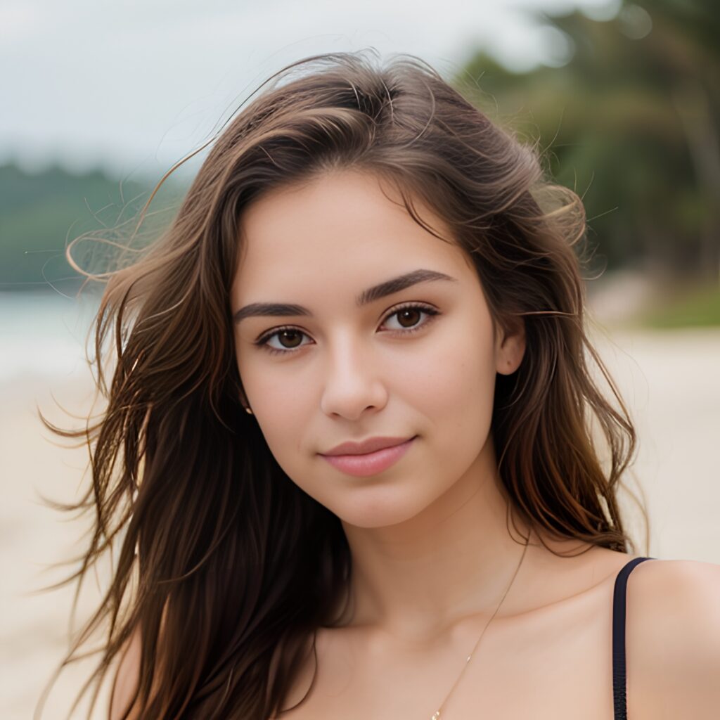 messy hair bikini close 