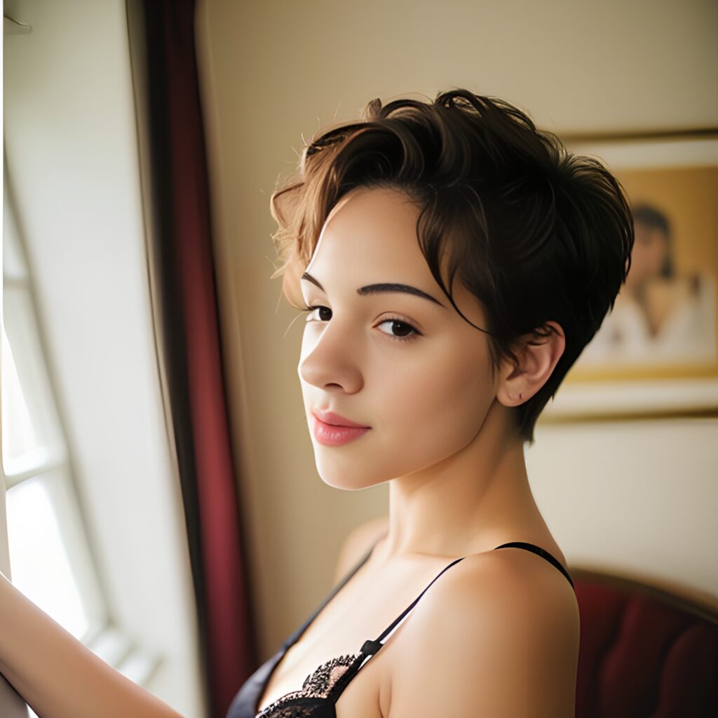 pixie haircut lingerie 