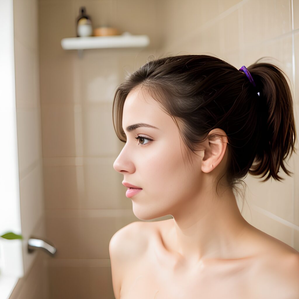 ponytail haircut shower 