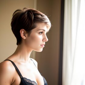 side pubic hair pixie haircut bra