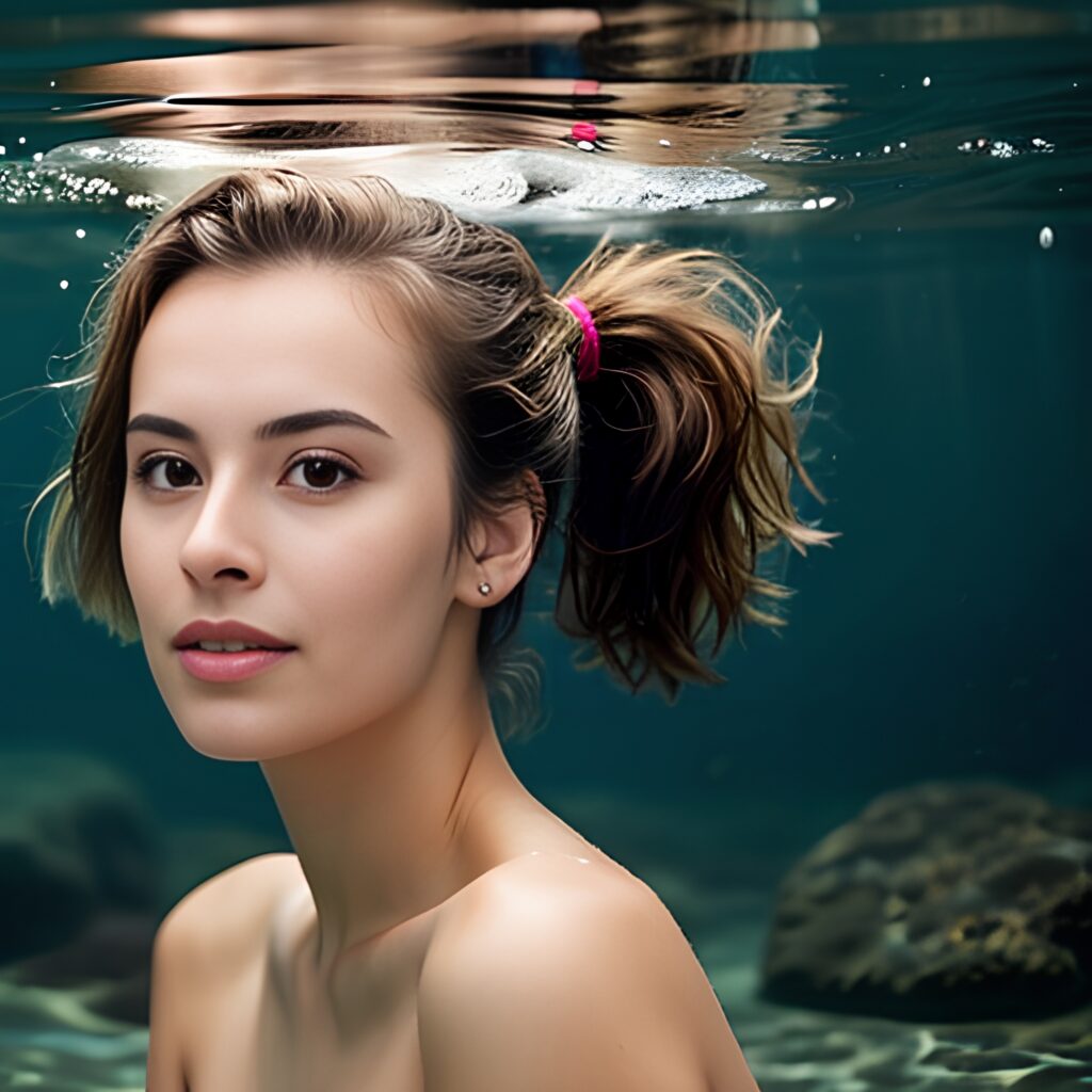 underwater ponytail haircut side 