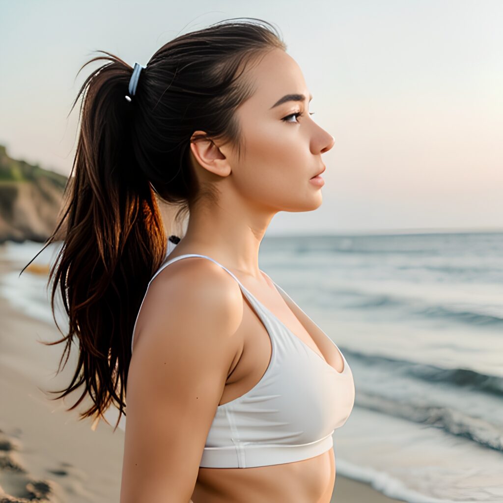 yoga pants beach side 