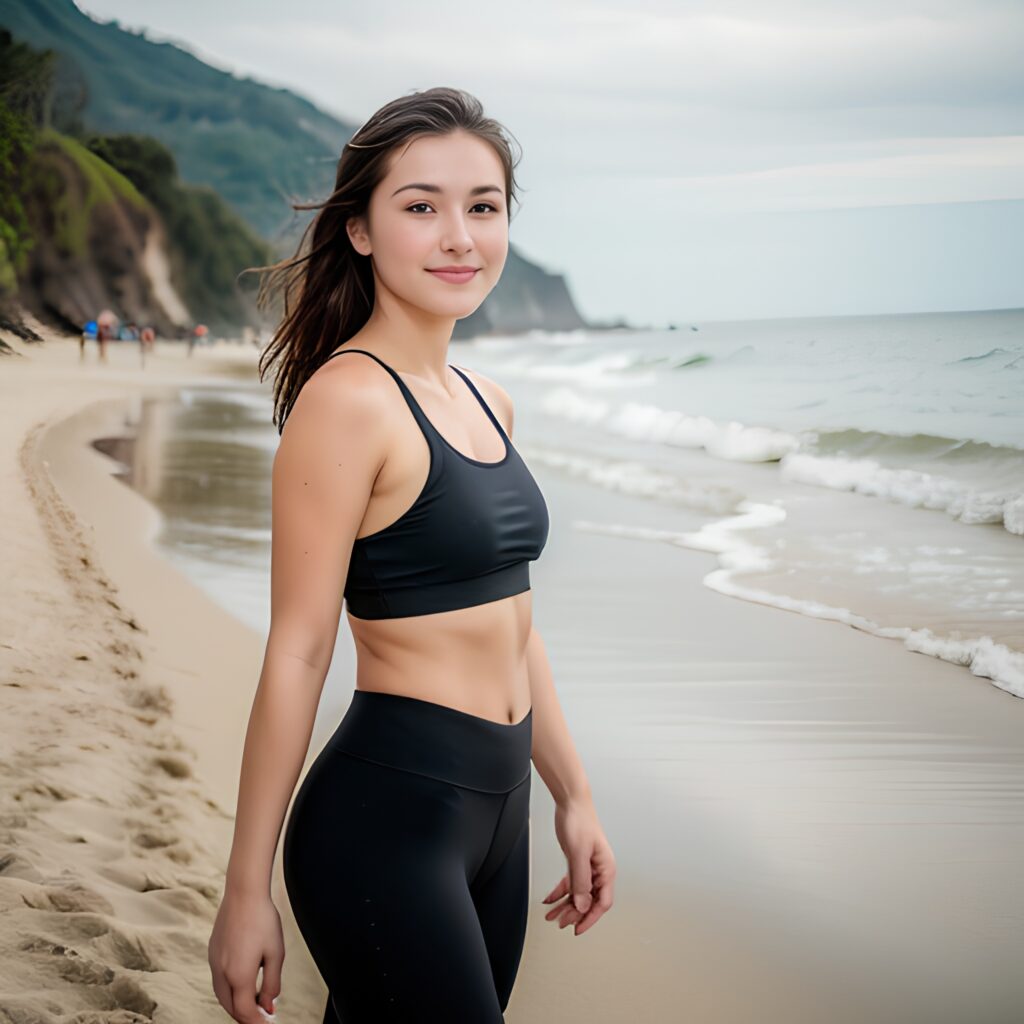 yoga pants indonesian beach 