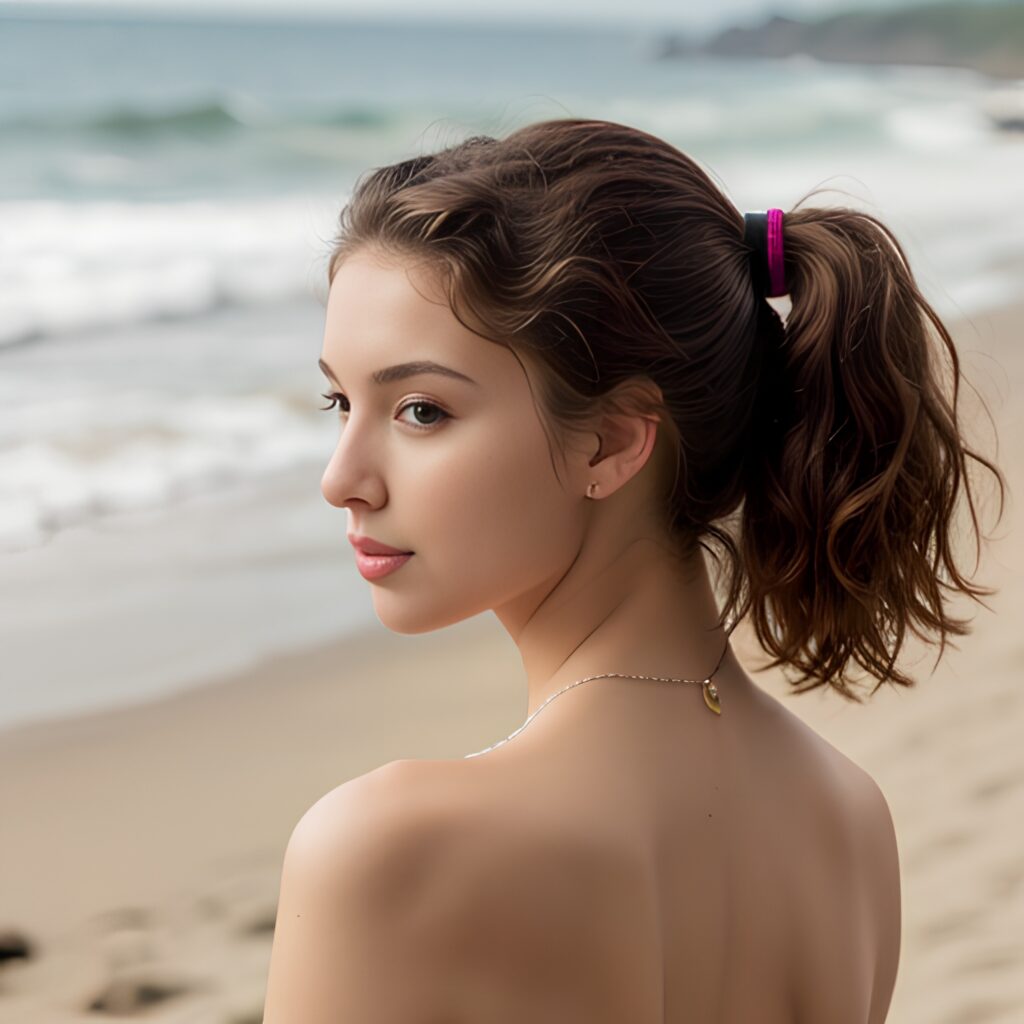 back ponytail haircut beach 