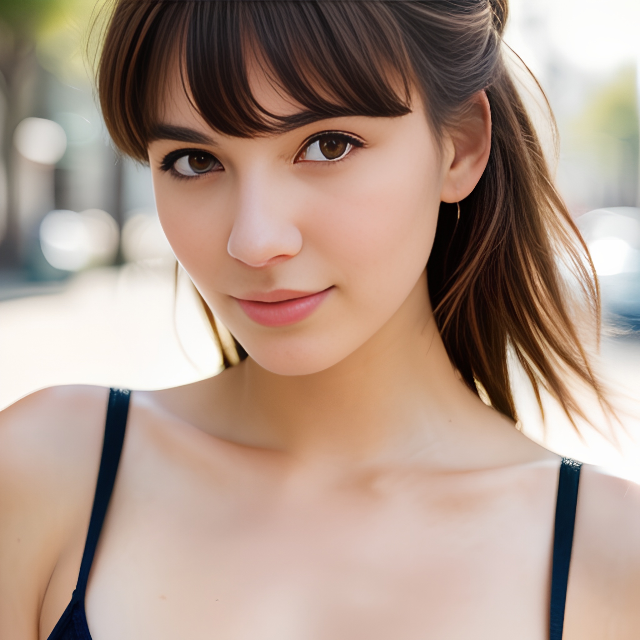 bangs hair street close 