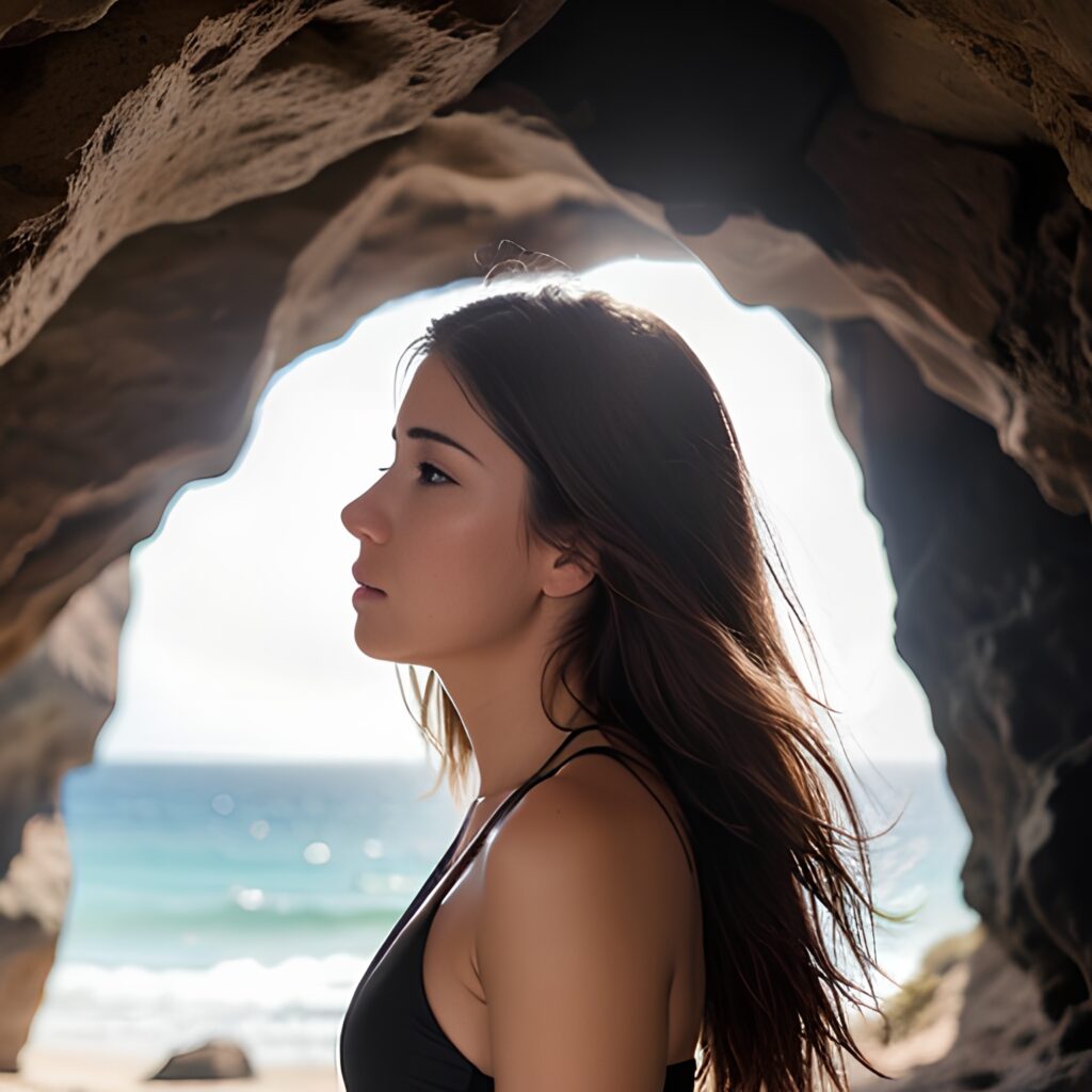 cave messy hair bikini side 