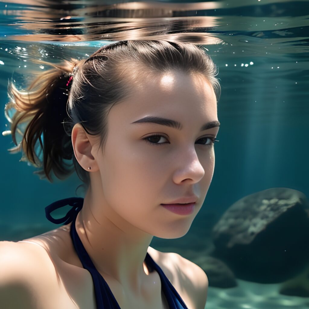 close bikini underwater 