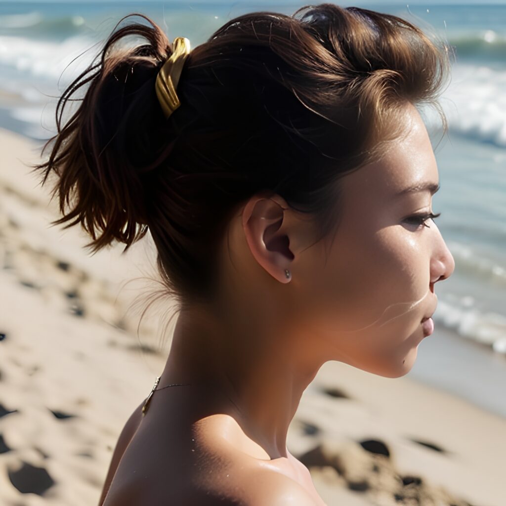 close ponytail haircut beach 