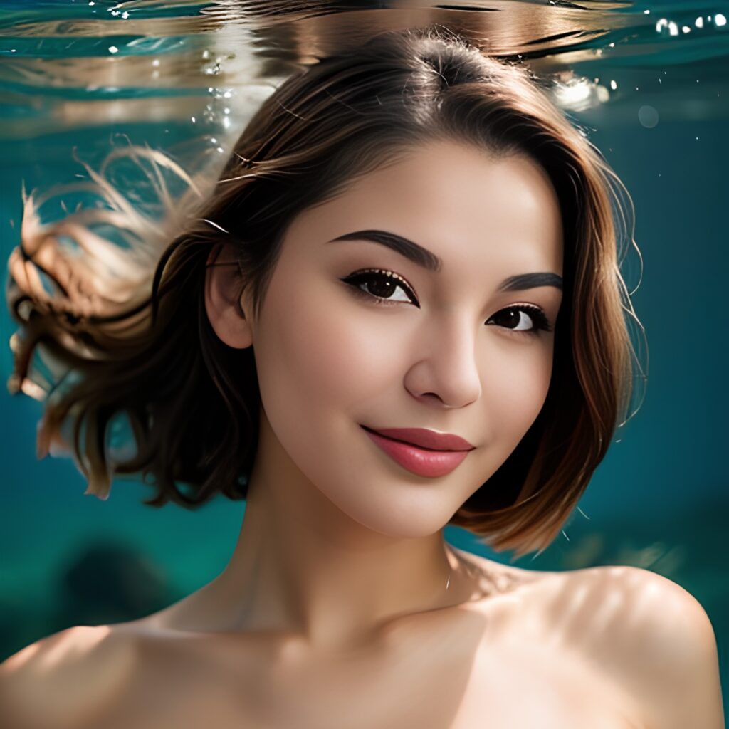 close ponytail haircut underwater 