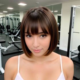 gym bangs hair beautiful