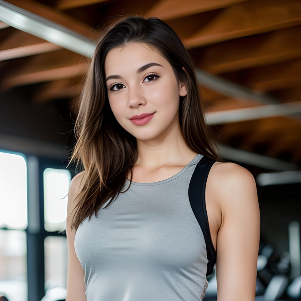 gym messy hair yoga pants 