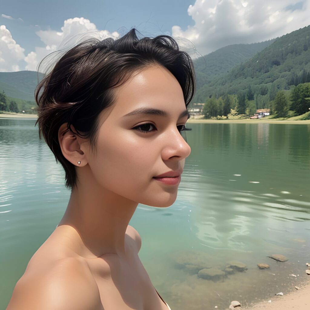 lake pixie haircut topless front 