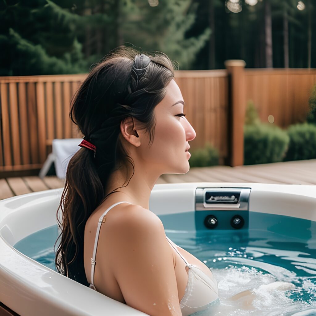 lingerie cum on face hot tub 